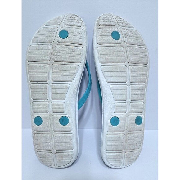 Nike Solarsoft Womens Size 8 Thong Flip Flop Blue Sandals Lightweight Blue White - Picture 7 of 8